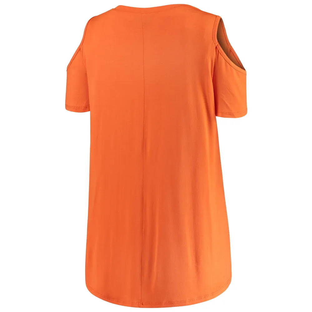 Women's Orange Clemson Tigers Cold Shoulder Flowy Top