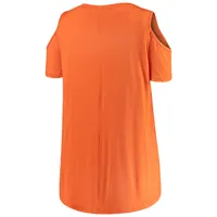 Women's Orange Clemson Tigers Cold Shoulder Flowy Top