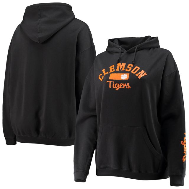 Pull à capuche super oversize noir Clemson Tigers Rock n Roll pour femmes Pressbox