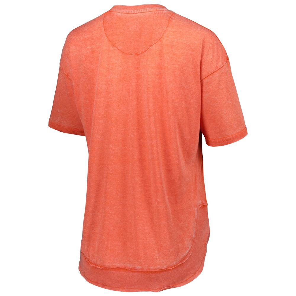 Women's Pressbox Orange Clemson Tigers Arch Poncho T-Shirt