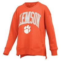 Sweat-shirt à enfiler avec poche pour femme Pressbox Orange Clemson Tigers