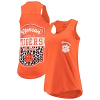 Débardeur à imprimé animalier Orange Clemson Tigers Sanders pour femmes