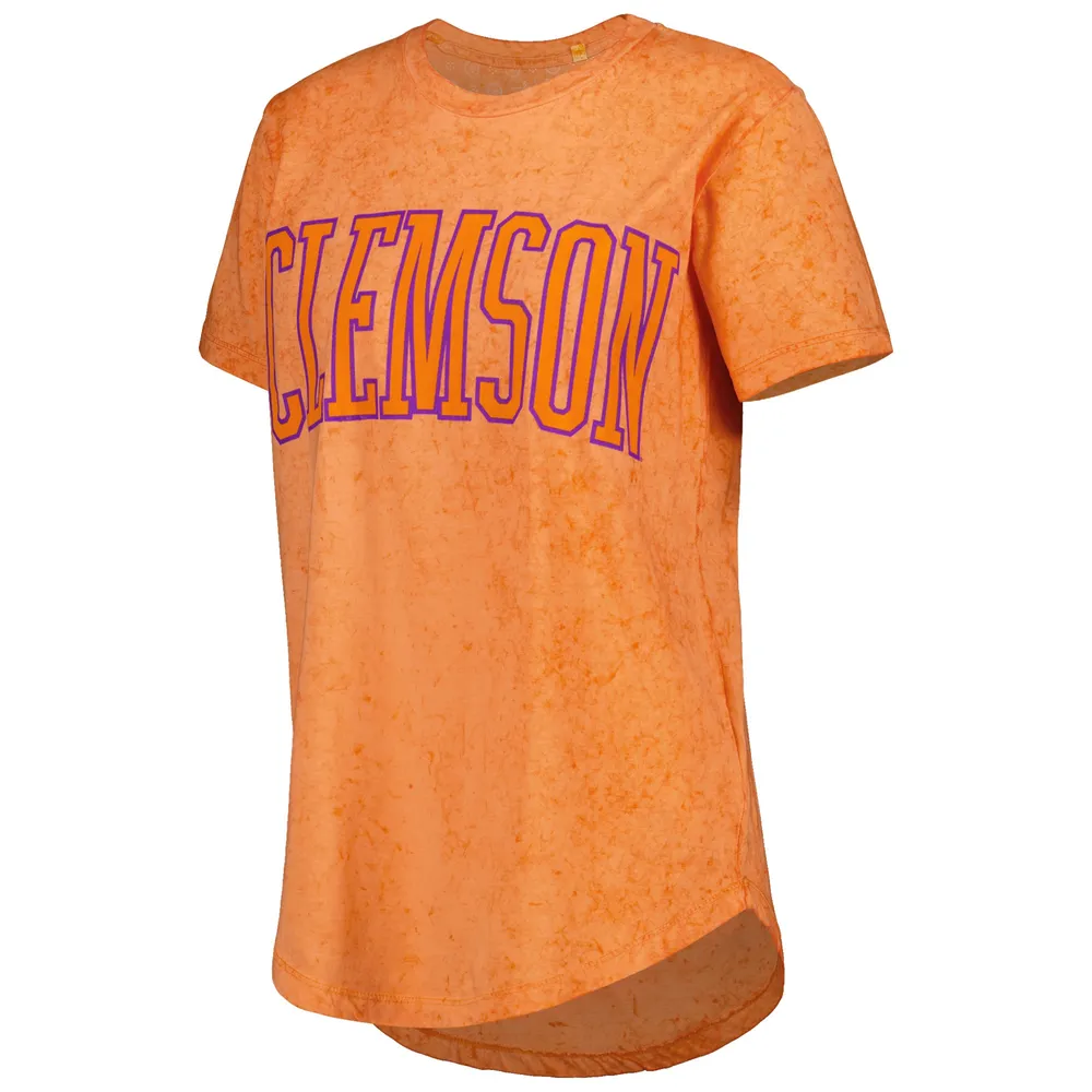 T-shirt Femme Pressbox Orange Clemson Tigers Southlawn Sun-Washed