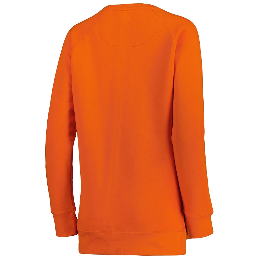 Sweat-shirt raglan à imprimé animal Pressbox Clemson Tigers Orange pour femmes