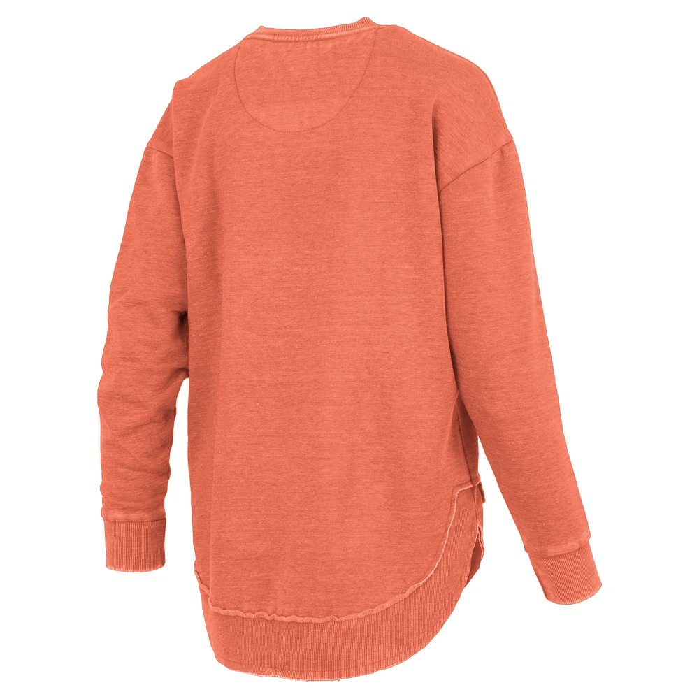 Women's Pressbox  Orange Clemson Tigers Westin Poncho V-Neck Pullover Sweatshirt