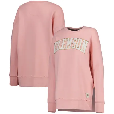 Clemson Tigers Pressbox Women's La Jolla Fleece Pullover Sweatshirt - Pink