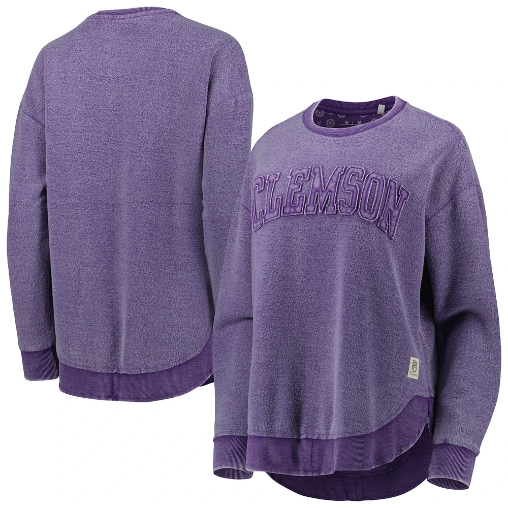 Sweat-shirt Pressbox Clemson Tigers Ponchoville violet pour femme