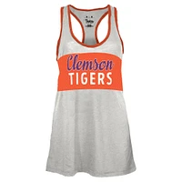 Débardeur Tracy Racerback Burnout blanc/orange pour femme des Clemson Tigers