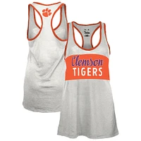 Débardeur Tracy Racerback Burnout blanc/orange pour femme des Clemson Tigers