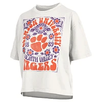 Women's Pressbox White Clemson Tigers Harmony Oversized T-Shirt