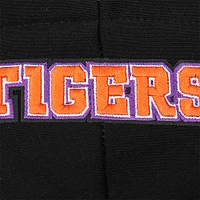 Women's Pro Standard Black Clemson Tigers Script Tail Fleece Cropped Pullover Hoodie