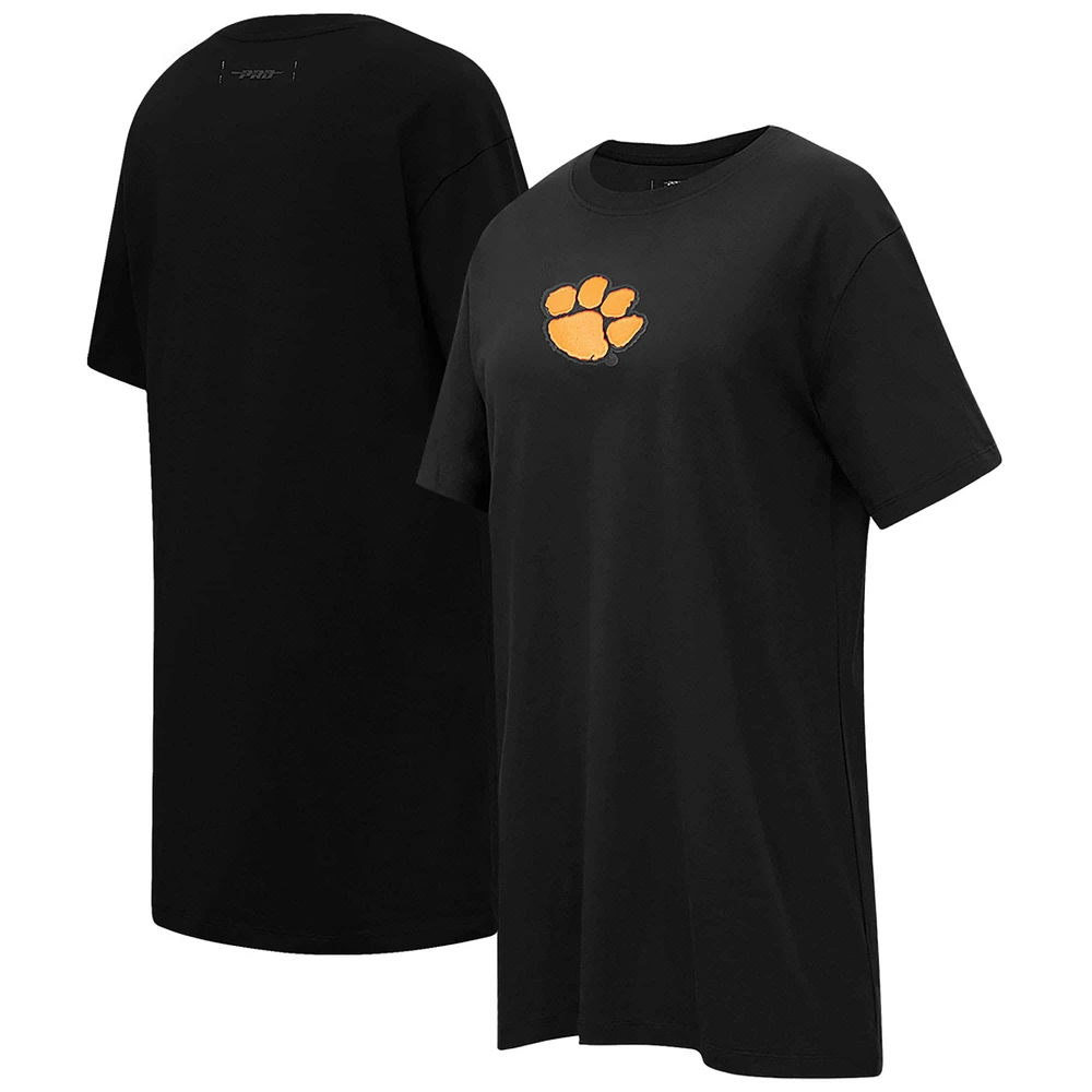 Mini-robe t-shirt Pro Standard noire ton sur neutre des Clemson Tigers pour femmes