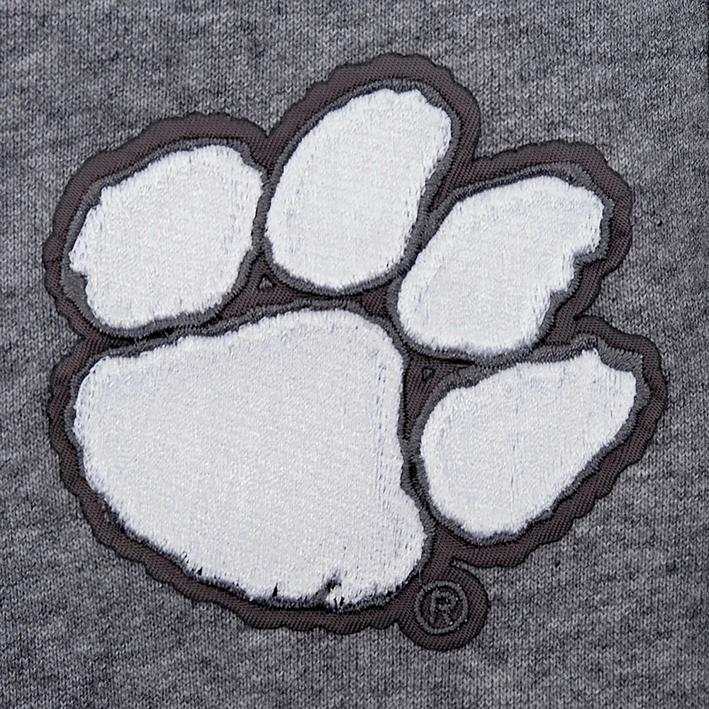 Women's Pro Standard Heather Charcoal Clemson Tigers Tonal Neutral Relaxed Fit Fleece Sweatpants