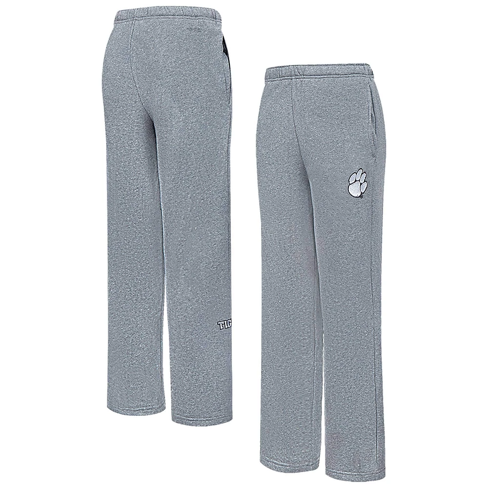 Pantalon de survêtement en polaire coupe décontractée Pro Standard Heather Charcoal Clemson Tigers ton sur neutre pour femme