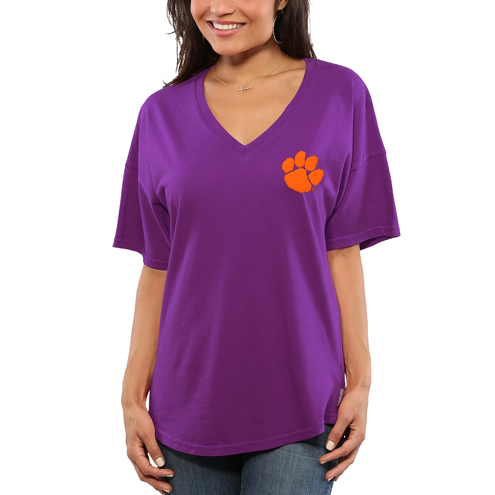 Women's Purple Clemson Tigers Spirit Jersey Oversized T-Shirt