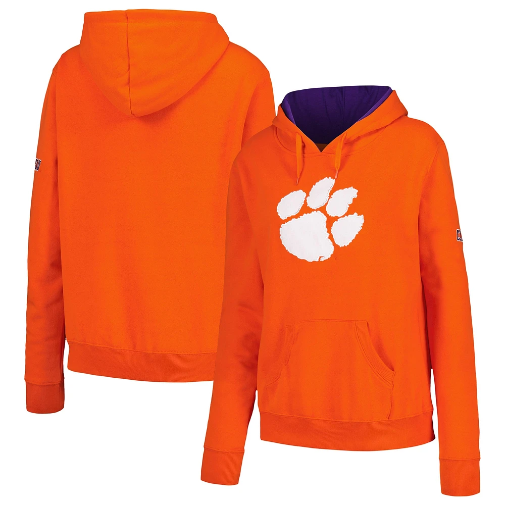 Women's Stadium Athletic Orange Clemson Tigers Big Logo Pullover Hoodie