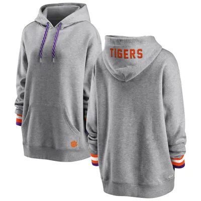 Women's League Collegiate Wear Heather Gray Clemson Tigers 1636 Cropped  Pullover Hoodie