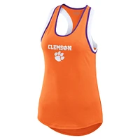 Women's WEAR by Erin Andrews Orange Clemson Tigers Open Hole Razorback Tank Top