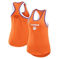 Women's WEAR by Erin Andrews Orange Clemson Tigers Open Hole Razorback Tank Top