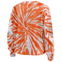 Women's WEAR by Erin Andrews Orange Clemson Tigers Tie-Dye Long Sleeve T-Shirt