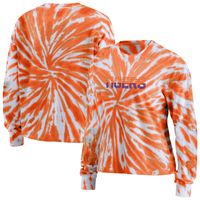 Women's WEAR by Erin Andrews Orange Clemson Tigers Tie-Dye Long Sleeve T-Shirt