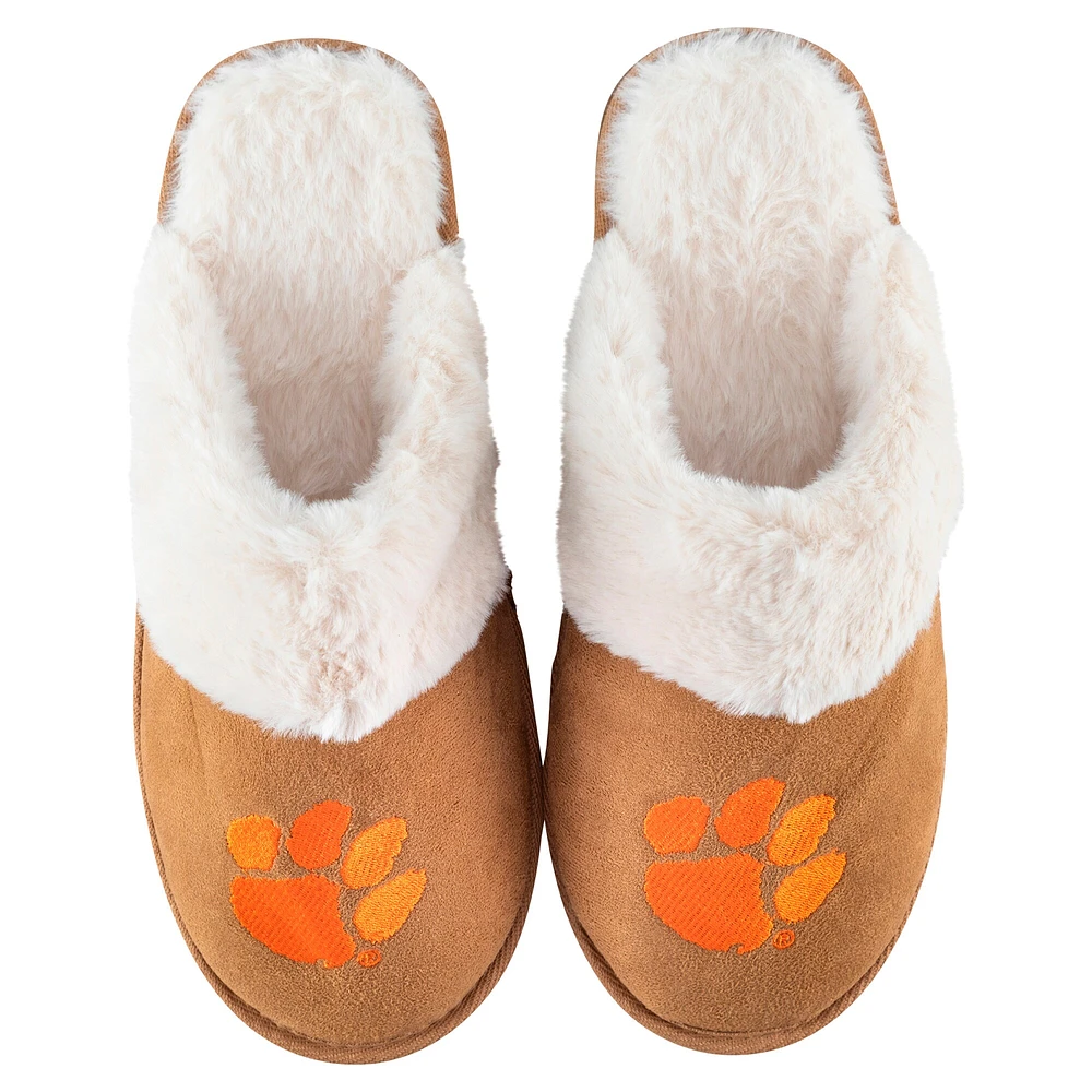 Women's ZooZatz Clemson Tigers Faux Fur Slippers