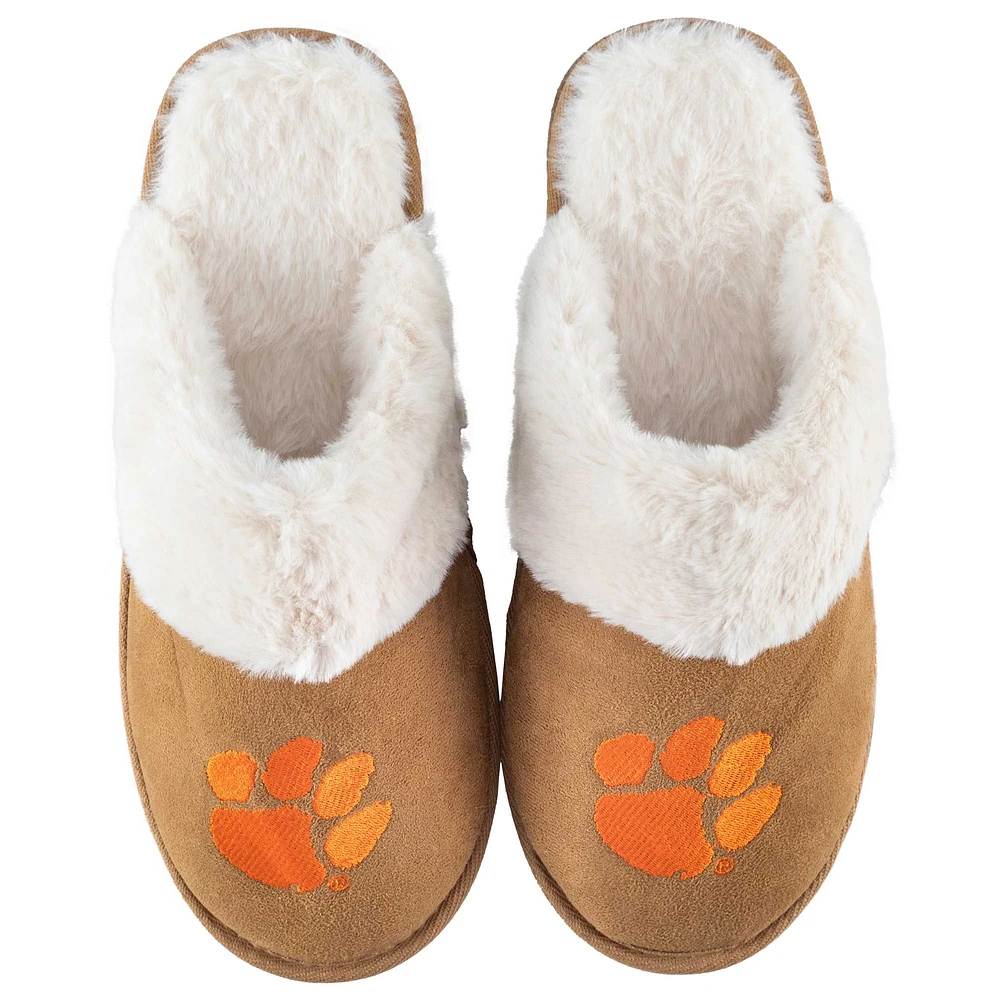 ZooZatz Clemson Tigers, pantoufles en fausse fourrure pour femmes