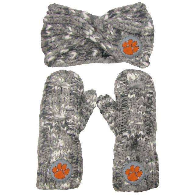 Ensemble bandeau et mitaines ZooZatz Clemson Tigers pour femme avec logo chiné