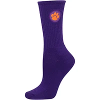 Women's ZooZatz Purple/White Clemson Tigers 2-Pack Quarter-Length Socks