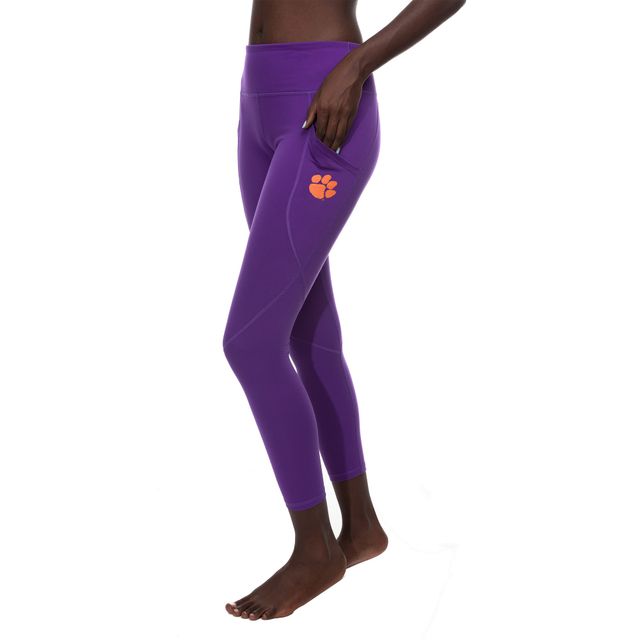 Leggings à poches pour femmes ZooZatz Clemson Tigers violets