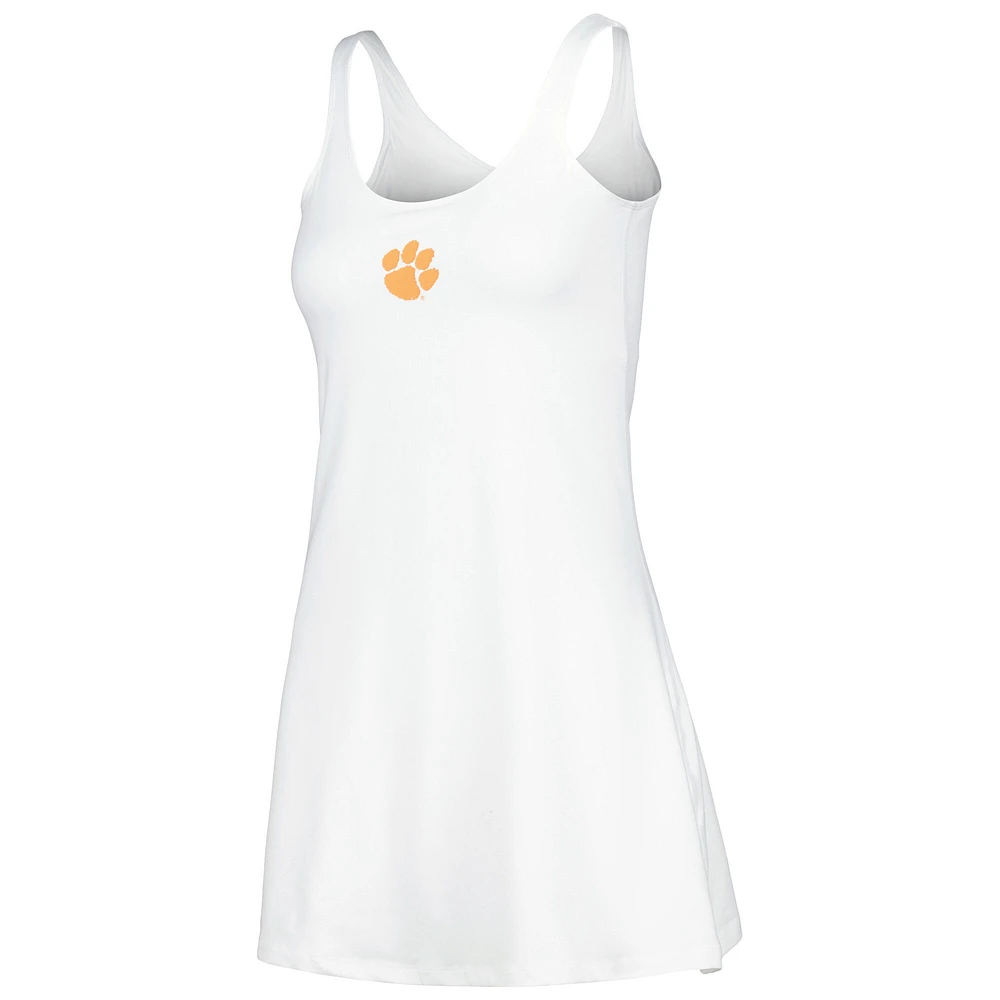 Women's ZooZatz White Clemson Tigers Logo Scoop Neck Dress