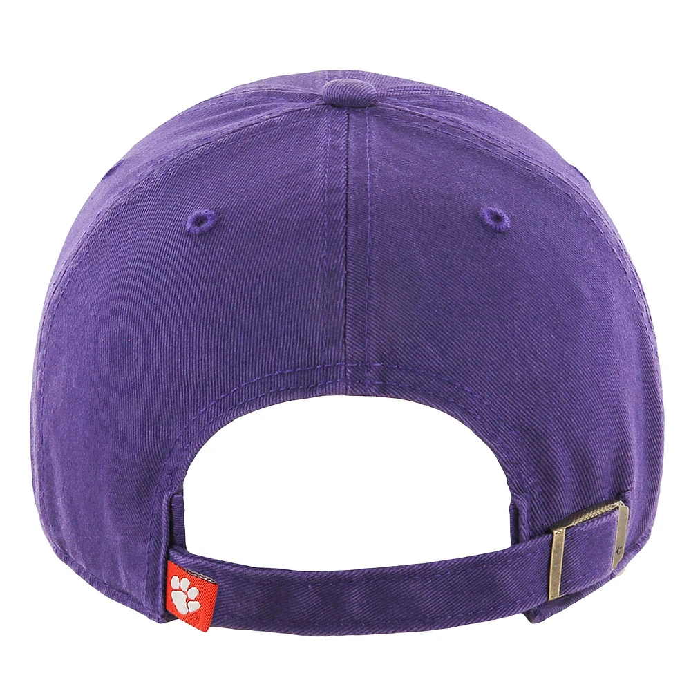 Youth '47 Purple Clemson Tigers Clean Up Adjustable Hat