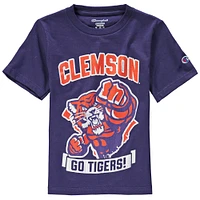 T-shirt pourpre de mascotte forte Clemson Tigers champion la jeunesse