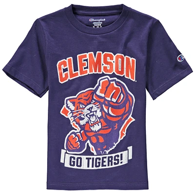 T-shirt pourpre de mascotte forte Clemson Tigers champion la jeunesse