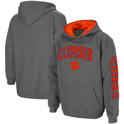 Chandail à capuchon Colosseum Charcoal Clemson Tigers 2-Hit Team pour jeune