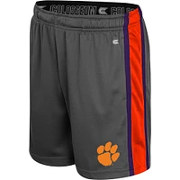 Youth Colosseum Charcoal Clemson Tigers Ripple Shorts
