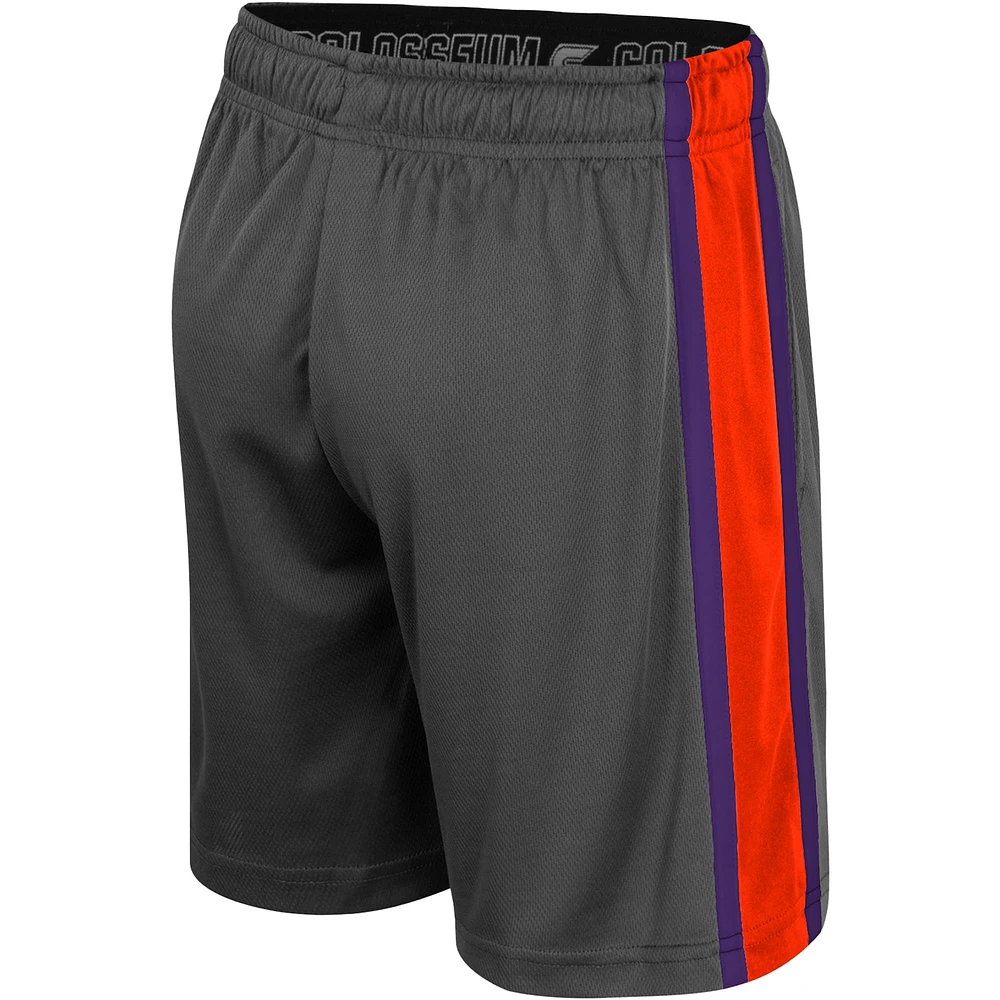 Youth Colosseum Charcoal Clemson Tigers Ripple Shorts