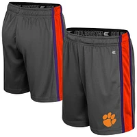 Youth Colosseum Charcoal Clemson Tigers Ripple Shorts