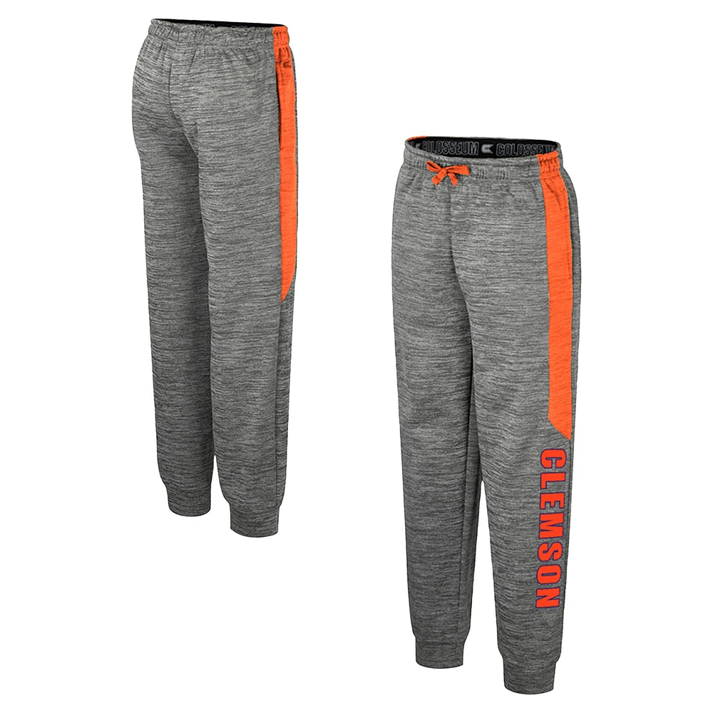 Pantalon polaire gris chiné Colosseum pour jeunes Clemson Tigers