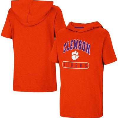 Youth Colosseum Heather Orange Clemson Tigers Varsity Hooded T-Shirt
