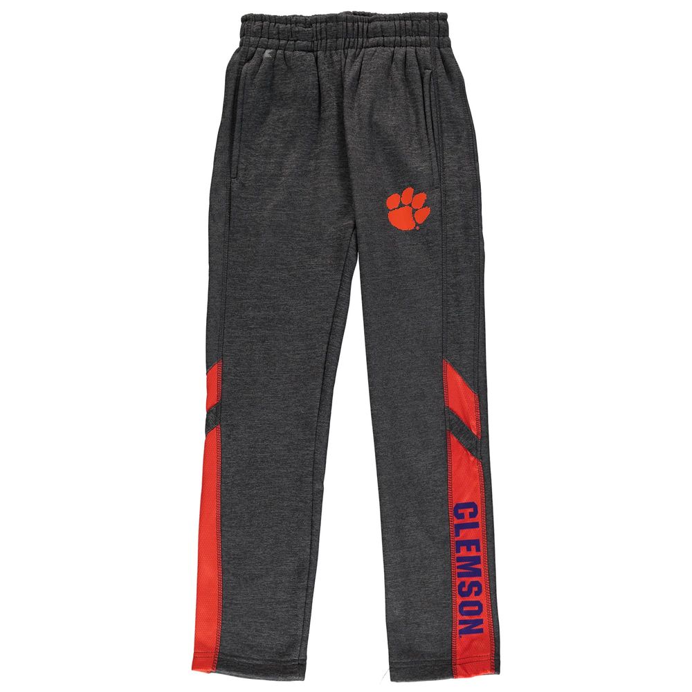 Youth Colosseum Heathered Charcoal Clemson Tigers Fleece Pants