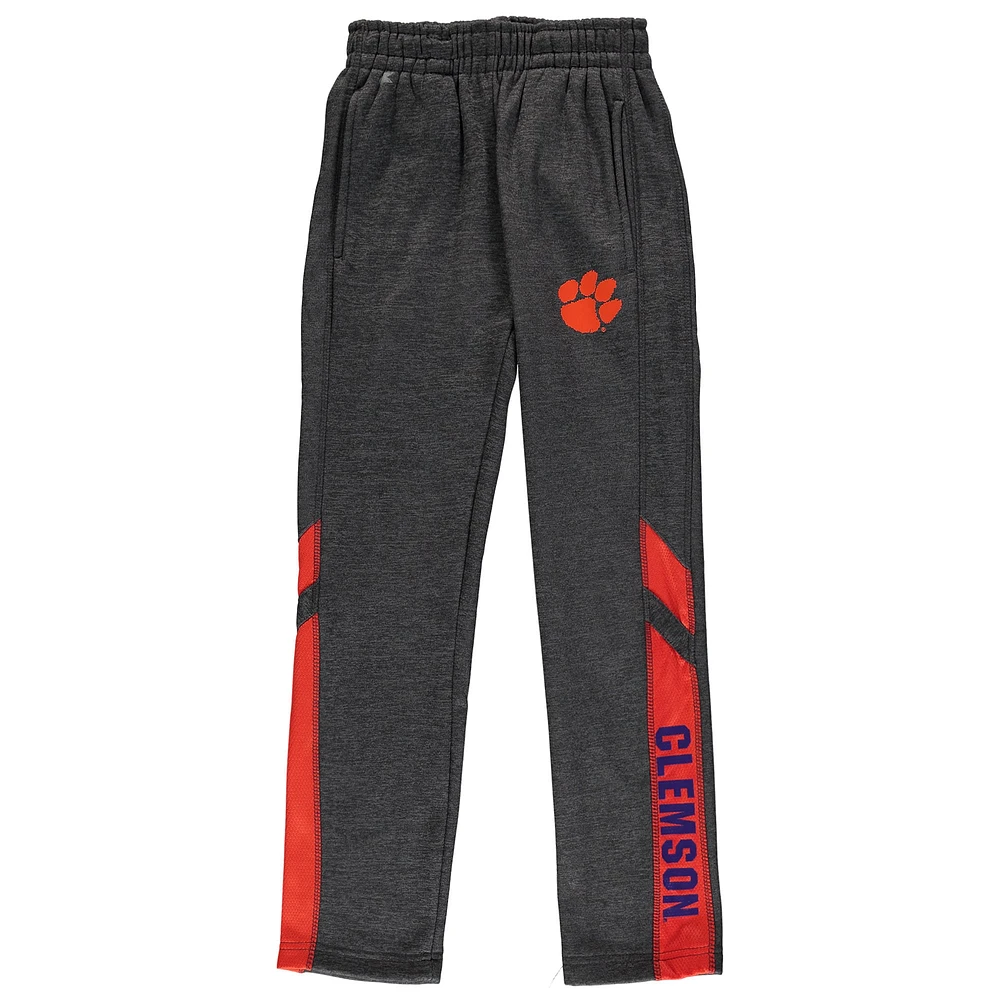 Youth Colosseum Heathered Charcoal Clemson Tigers Fleece Pants