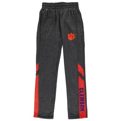 Youth Colosseum Heathered Charcoal Clemson Tigers Fleece Pants