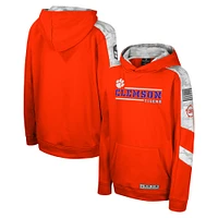 Sweat à capuche camouflage numérique Cyclone pour jeunes Colosseum Orange Clemson Tigers OHT d'appréciation militaire