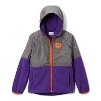 Youth Columbia Gray Clemson Tigers Flanker Raglan Full-Zip Hoodie