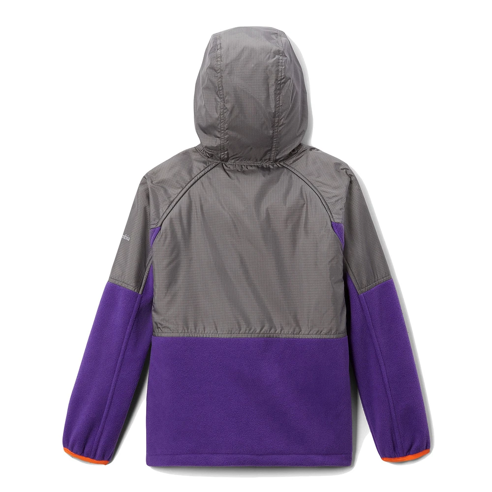 Sweat à capuche entièrement zippé Columbia Clemson Tigers Flanker Raglan pour jeunes