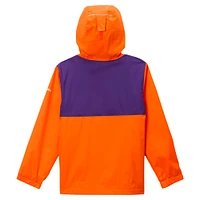 Youth Columbia Orange Clemson Tigers Rainy Fields Lined Omni-Tech Full-Zip Hoodie Jacket