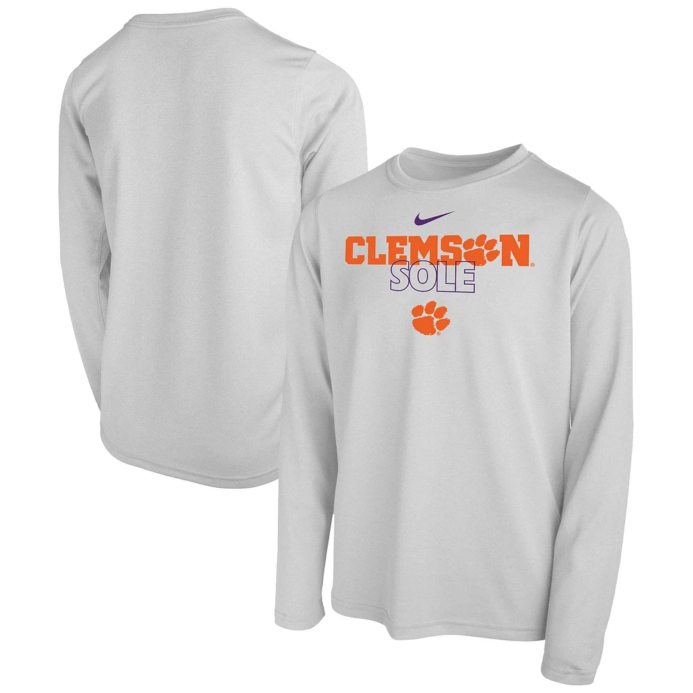 T-shirt Nike Clemson Tigers 2023 On Court Sole Bench pour enfant blanc