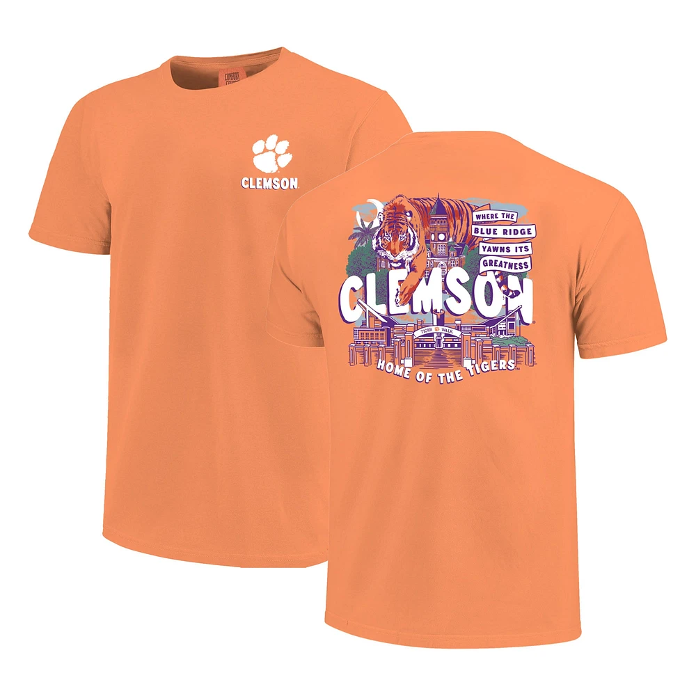 T-shirt orange pour jeunes des Clemson Tigers, scène locale du campus