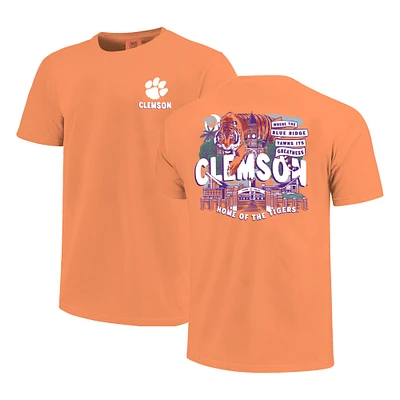 T-shirt orange pour jeunes des Clemson Tigers, scène locale du campus